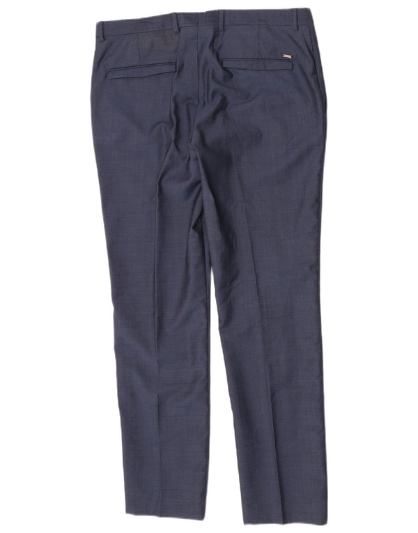 Zara Mens Slim Chino Calças EU 42 Grande W32 L31 Azul