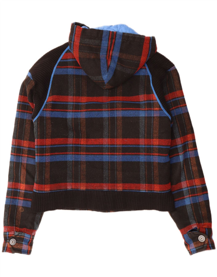 Jaqueta bomber masculina com capuz Iceberg IT 52 XL poliéster xadrez preto