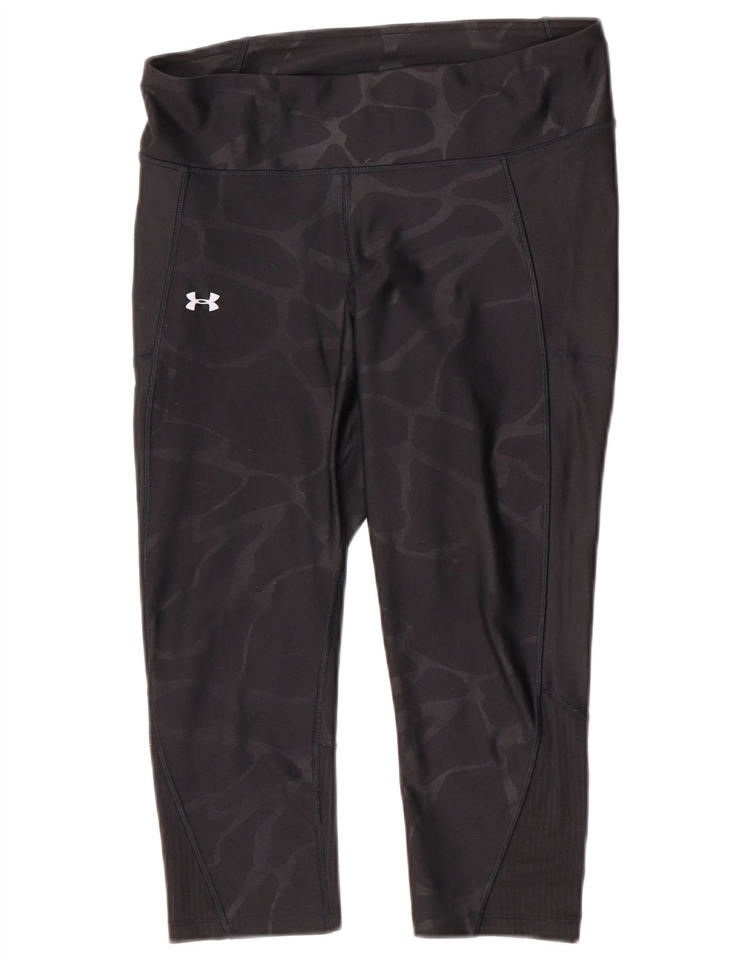 Under Armour Womens Capri Leggings UK 14 Médio Preto Camuflagem