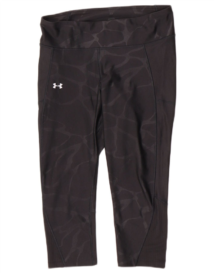 Under Armour Womens Capri Leggings UK 14 Médio Preto Camuflagem