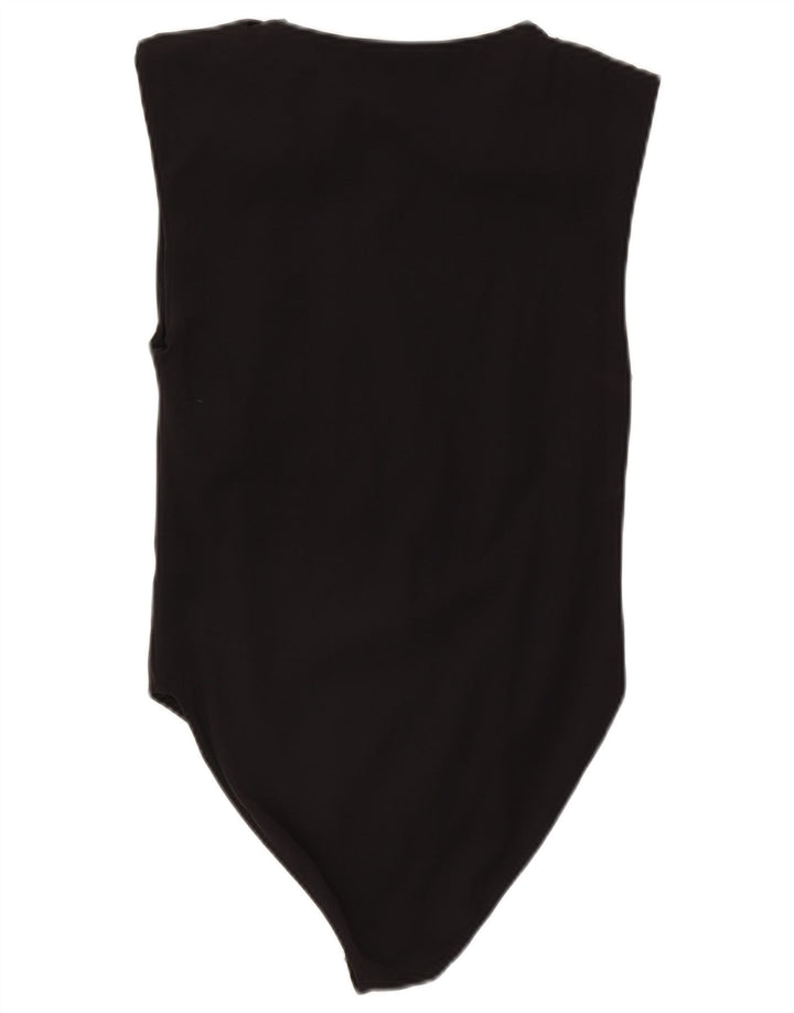 Macacão feminino sem mangas Zara UK 14 grande poliamida preta