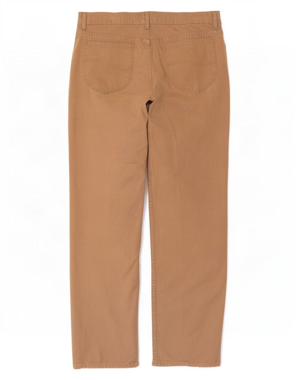 Lee Mens Chicago Straight Casual Calça W34 L32 Algodão Bege