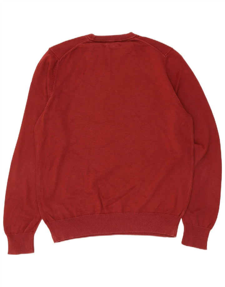 Suéter masculino Marks & Spencer com gola redonda, algodão médio vinho