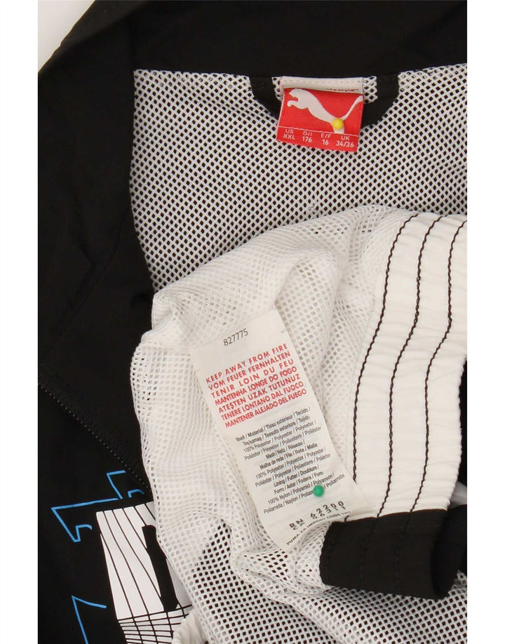 Jaqueta Puma Boys Graphic Tracksuit Top 15-16 Anos Preto Colorblock