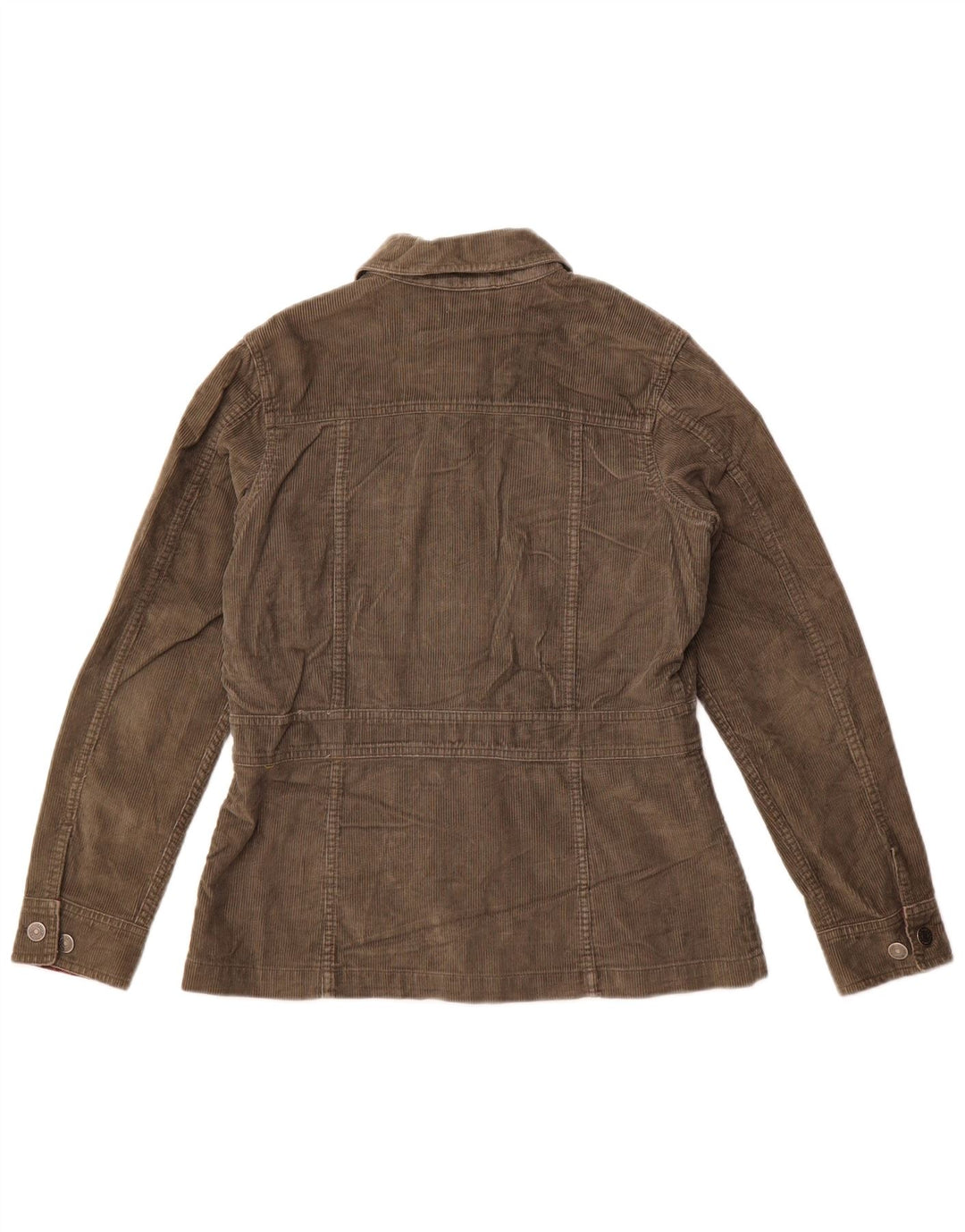 Jaqueta feminina Eddie Bauer de veludo cotelê folgado Reino Unido 10 algodão cáqui pequeno