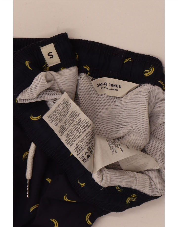 Shorts de natação masculino Jack & Jones gráfico pequeno azul marinho poliéster