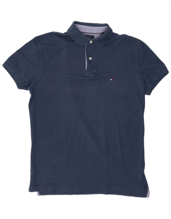 Camisa polo masculina TOMMY HILFIGER médio algodão azul marinho