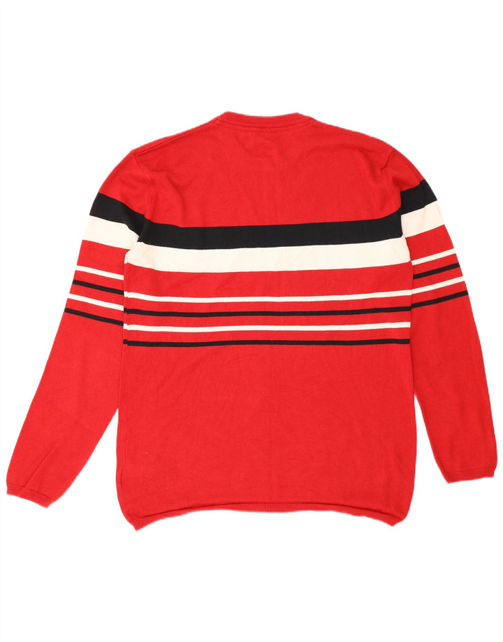 Suéter masculino Levi's com gola redonda, grande algodão listrado vermelho