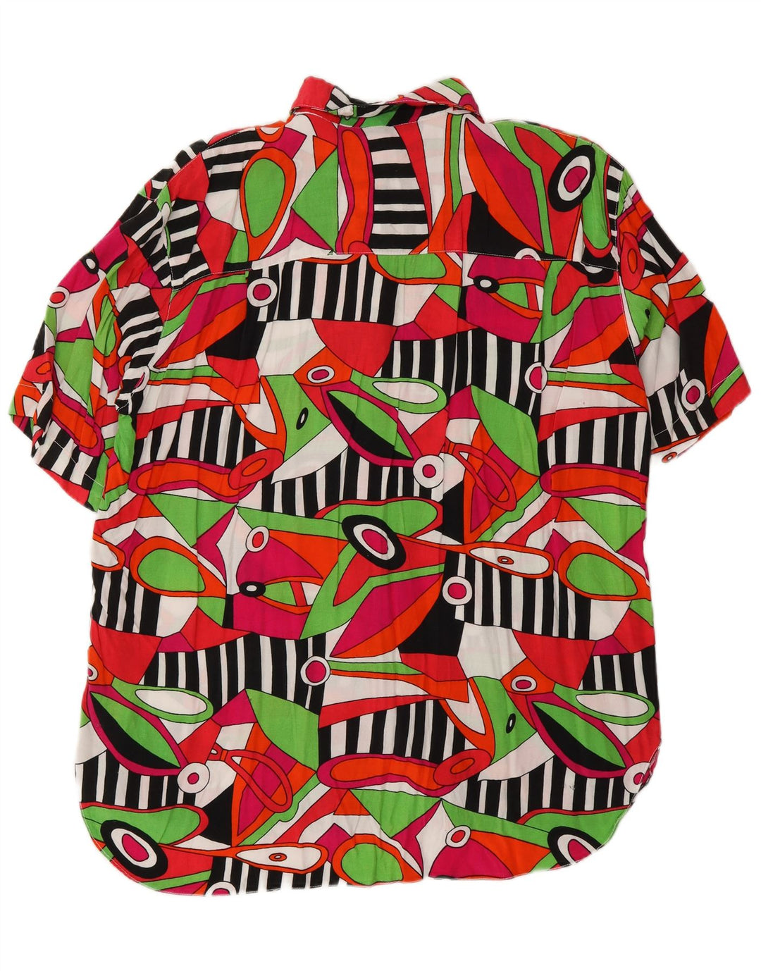 Blusa feminina VINTAGE com estampa abstrata UK 14 média multicolorida