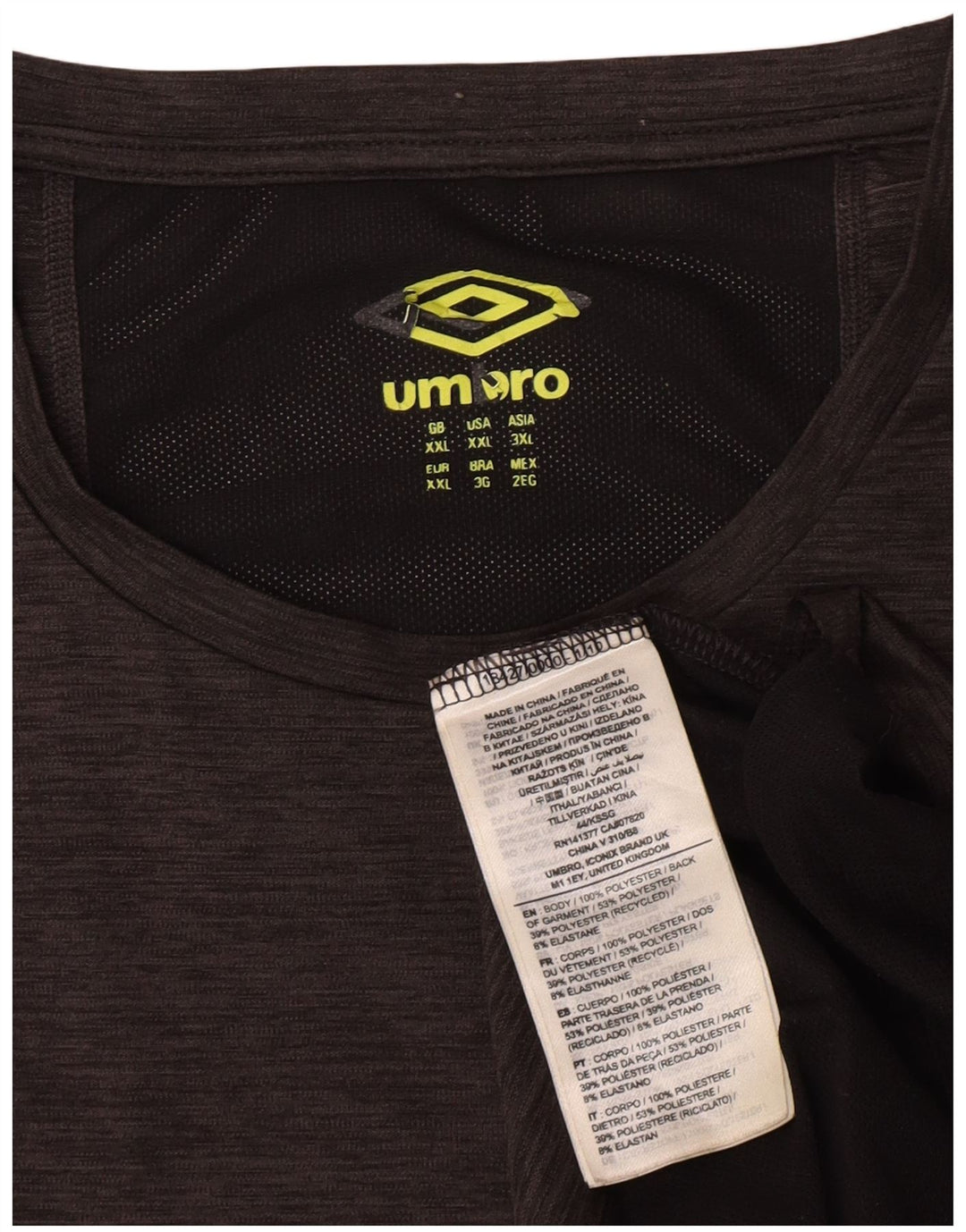 Umbro Camiseta Masculina Top 2XL Cinza Colourblock Poliéster