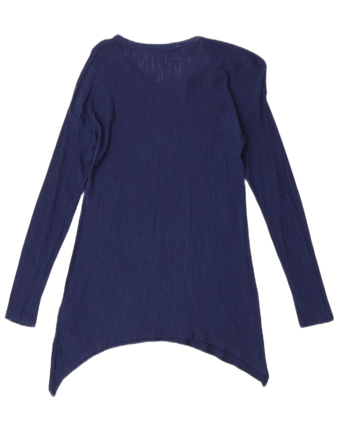 Top túnica assimétrica feminina Zara Reino Unido 10 viscose azul pequena