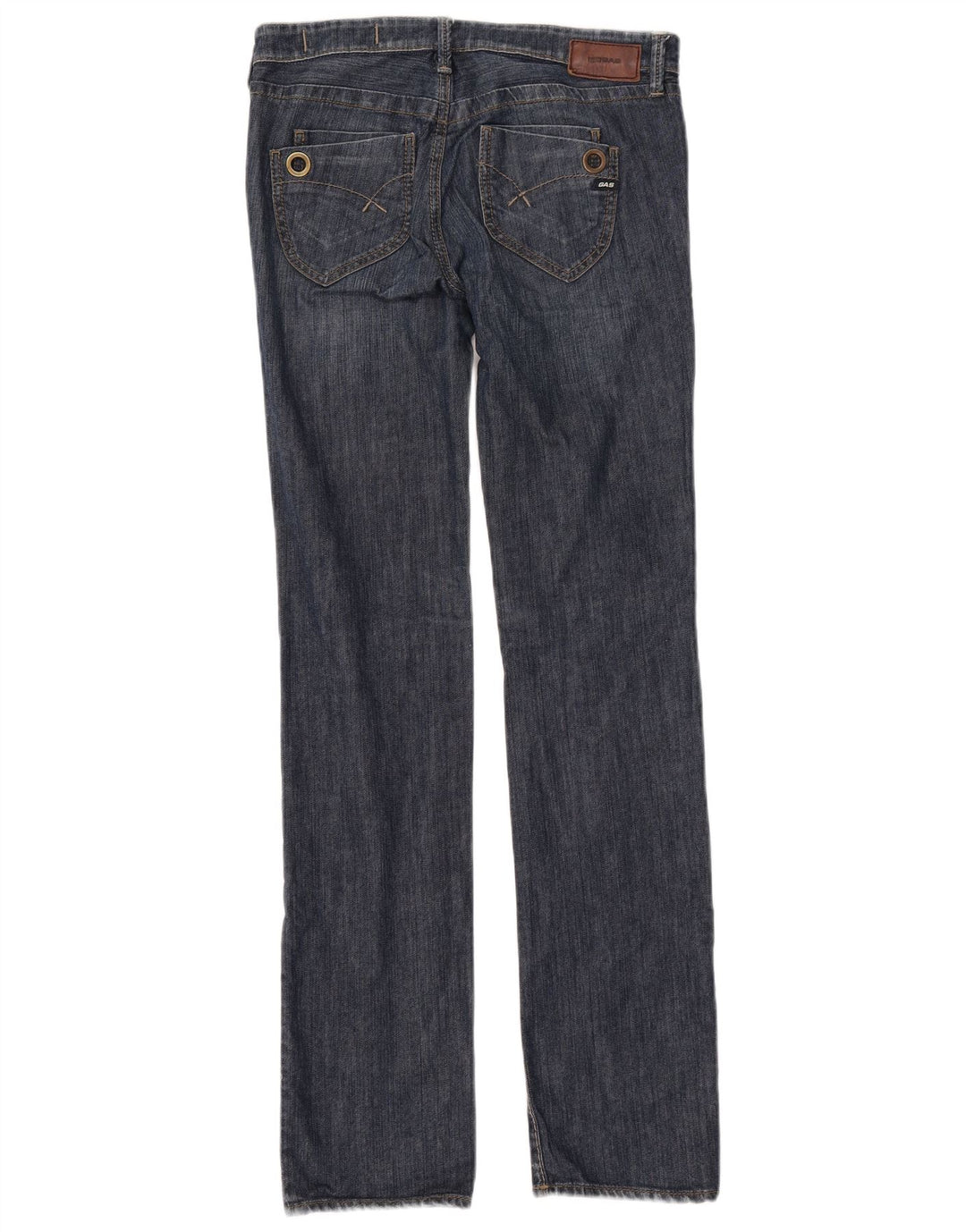 Calça jeans reta feminina GAS W28 L34 algodão azul marinho