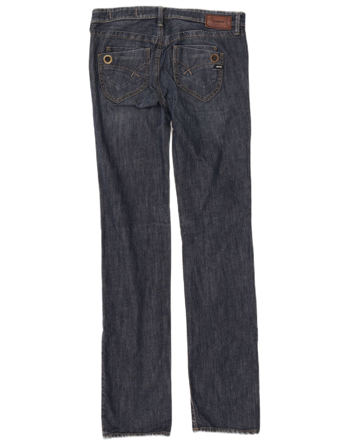 Calça jeans reta feminina GAS W28 L34 algodão azul marinho