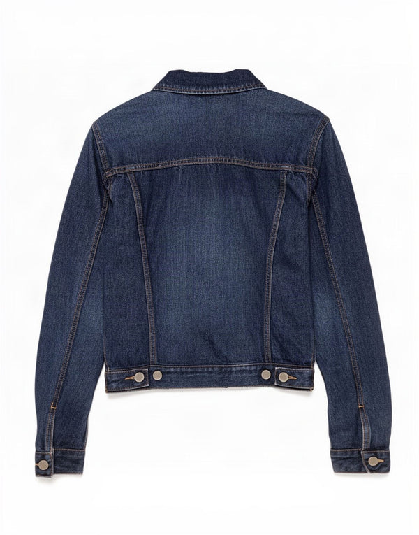 Jaqueta jeans feminina Benetton UK 10 pequena azul