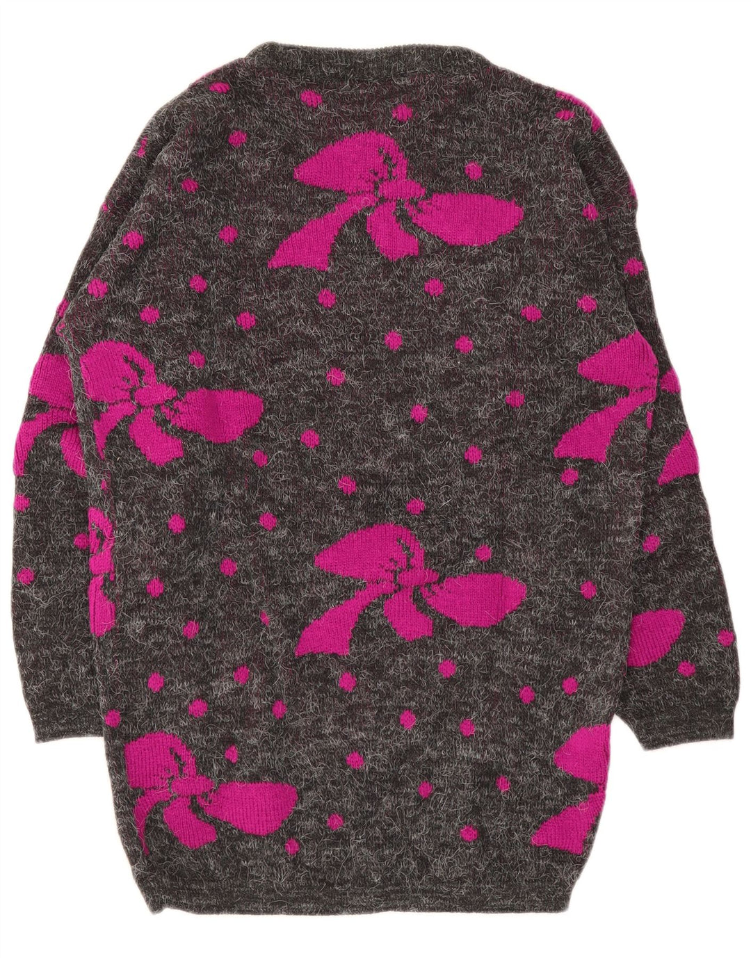 Suéter feminino vintage com gola canoa e palangre, tamanho único, cinza manchado