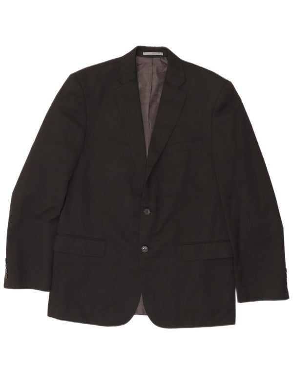 Jaqueta blazer masculina longa de 2 botões Marks & Spencer Reino Unido 42 grande preta