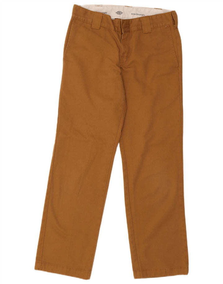 Calças Chino Masculinas Dickies Slim Straight W30 L32 Poliéster Marrom