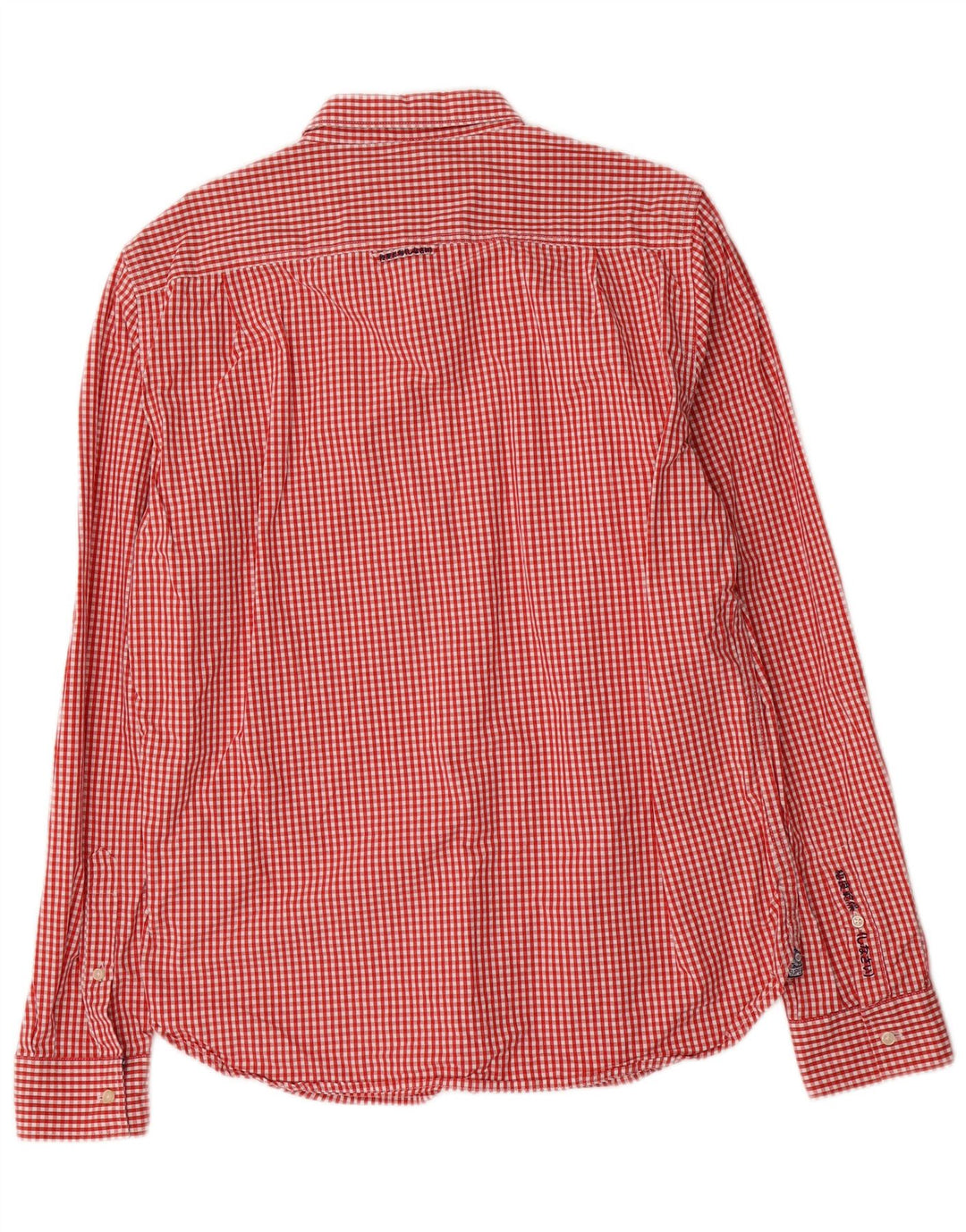Camisa masculina Superdry XL algodão guingão vermelho