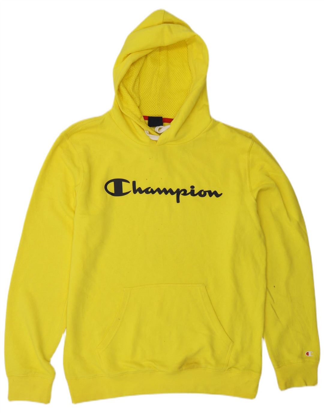 Jumper masculino com capuz gráfico Champion grande algodão amarelo