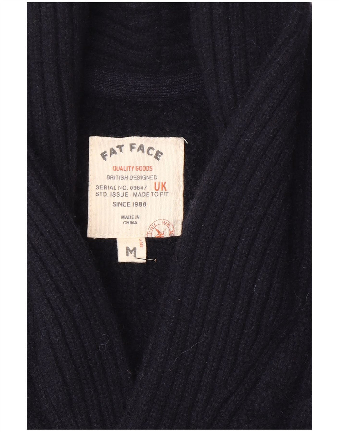 Suéter Cardigan Masculino Fat Face Lã Azul Marinho Médio