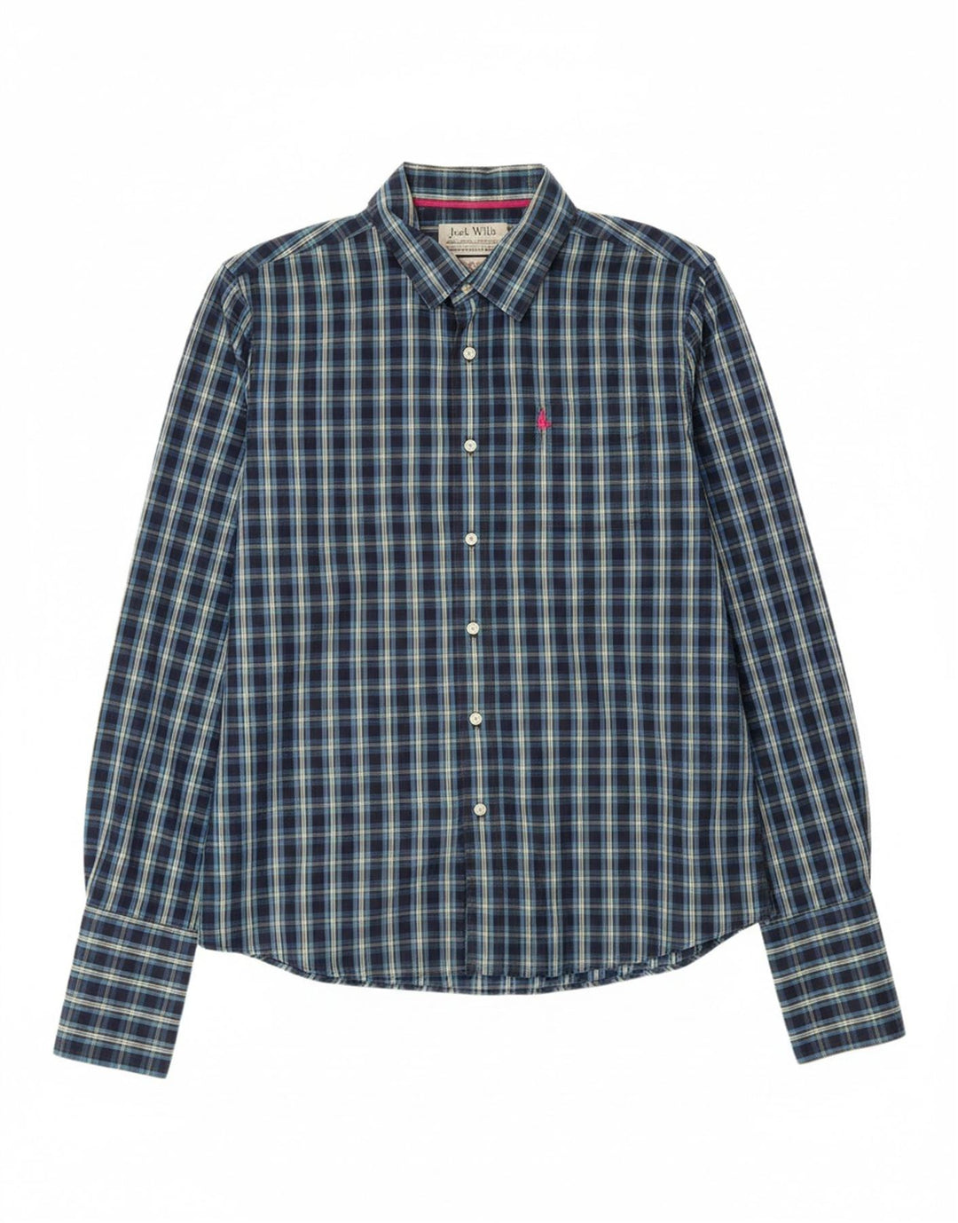 Camisa formal masculina JACK WILLS grande algodão xadrez azul