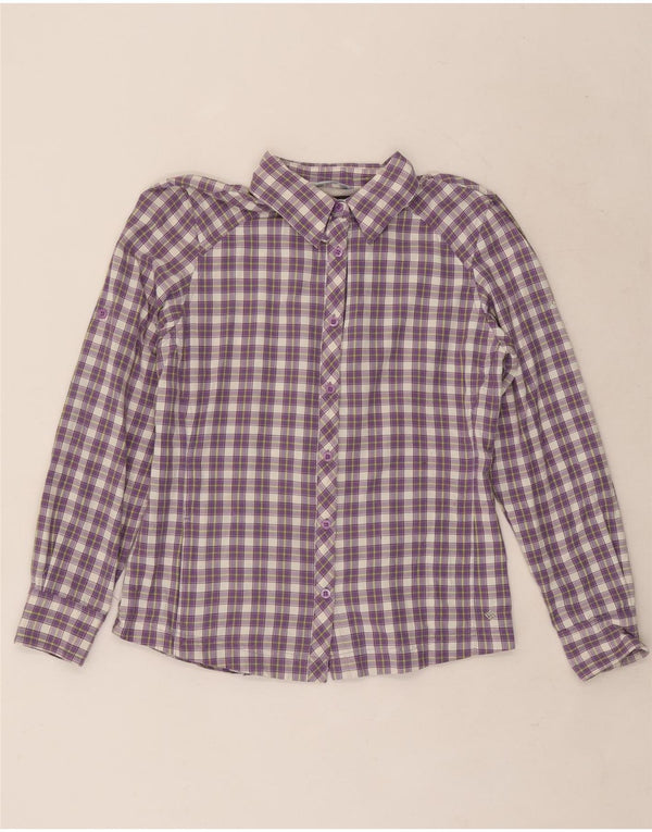 Camisa feminina Columbia Omni-Wick Reino Unido 14 xadrez roxo médio