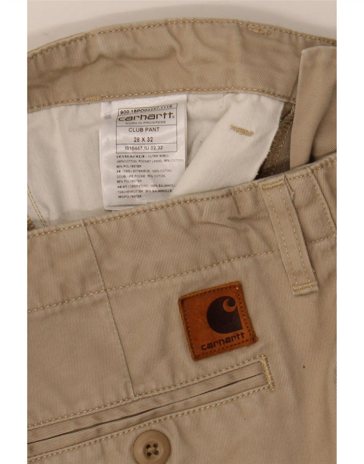Calça Chino Carhartt Feminina Slim W28 L32 Algodão Bege