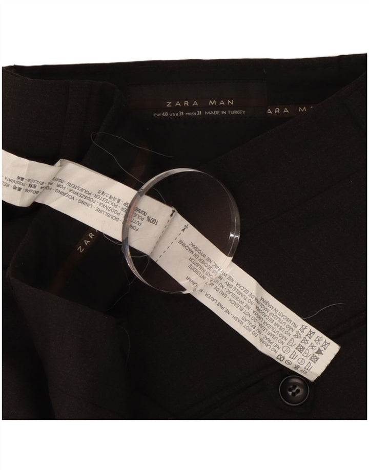 Calça masculina Zara Straight Suit EU 40 Médio W31 L30 Cinza Poliéster