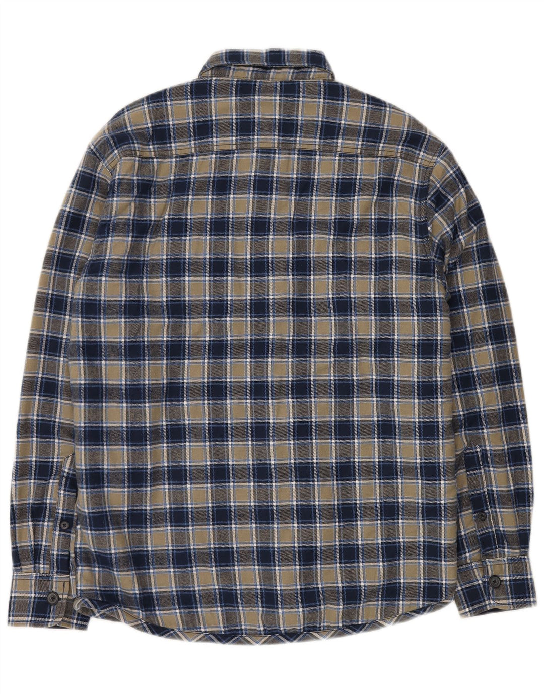 Camisa masculina de flanela lenhador CAMARGUE algodão xadrez azul marinho médio