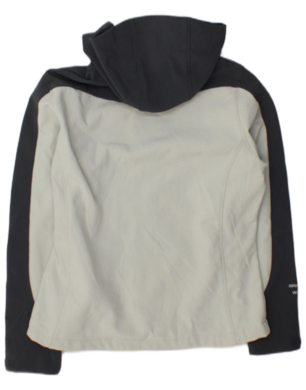Jaqueta corta-vento feminina com capuz Brugi UK 10 Small Grey Colourblock