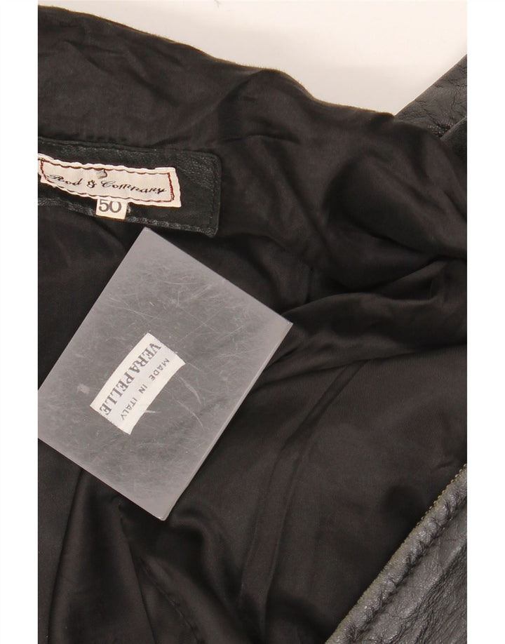 Jaqueta de couro masculina VINTAGE IT 50 grande couro preto