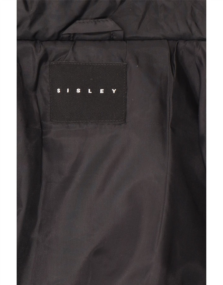 Jaqueta Sisley Feminina Crop Oversized Acolchoada UK 14 Médio Preto Poliamida