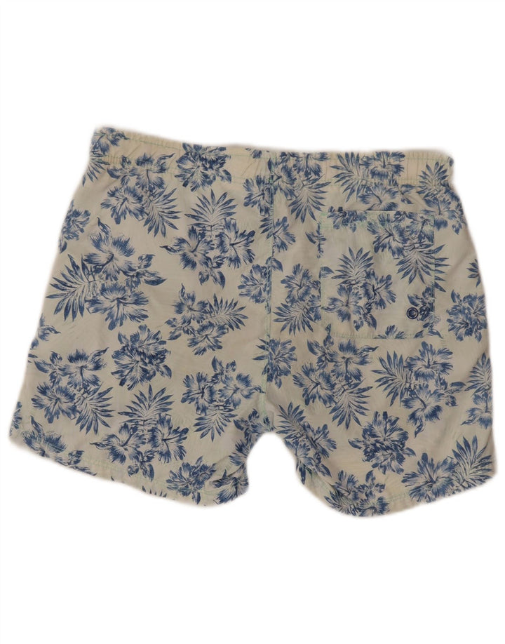 Maui and Sons Calções de banho masculinos poliamida floral azul médio
