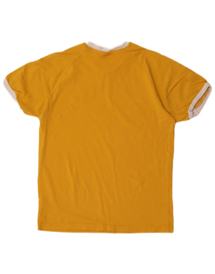 Adidas Mens Camiseta Top Médio Algodão Amarelo