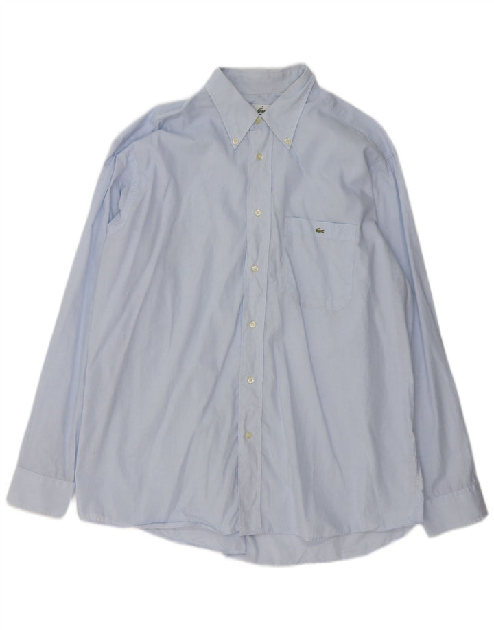 Camisa masculina Lacoste tamanho 43 grande algodão azul