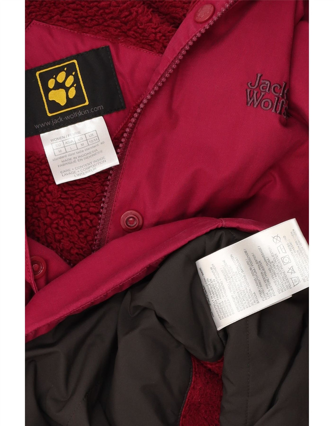 Jaqueta corta-vento feminina com capuz JACK WOLFSKIN Reino Unido 12/14 rosa médio