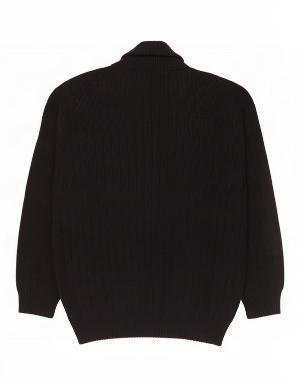 Finnegan Suéter Cardigan Masculino Grande Preto Fair Isle Acrílico