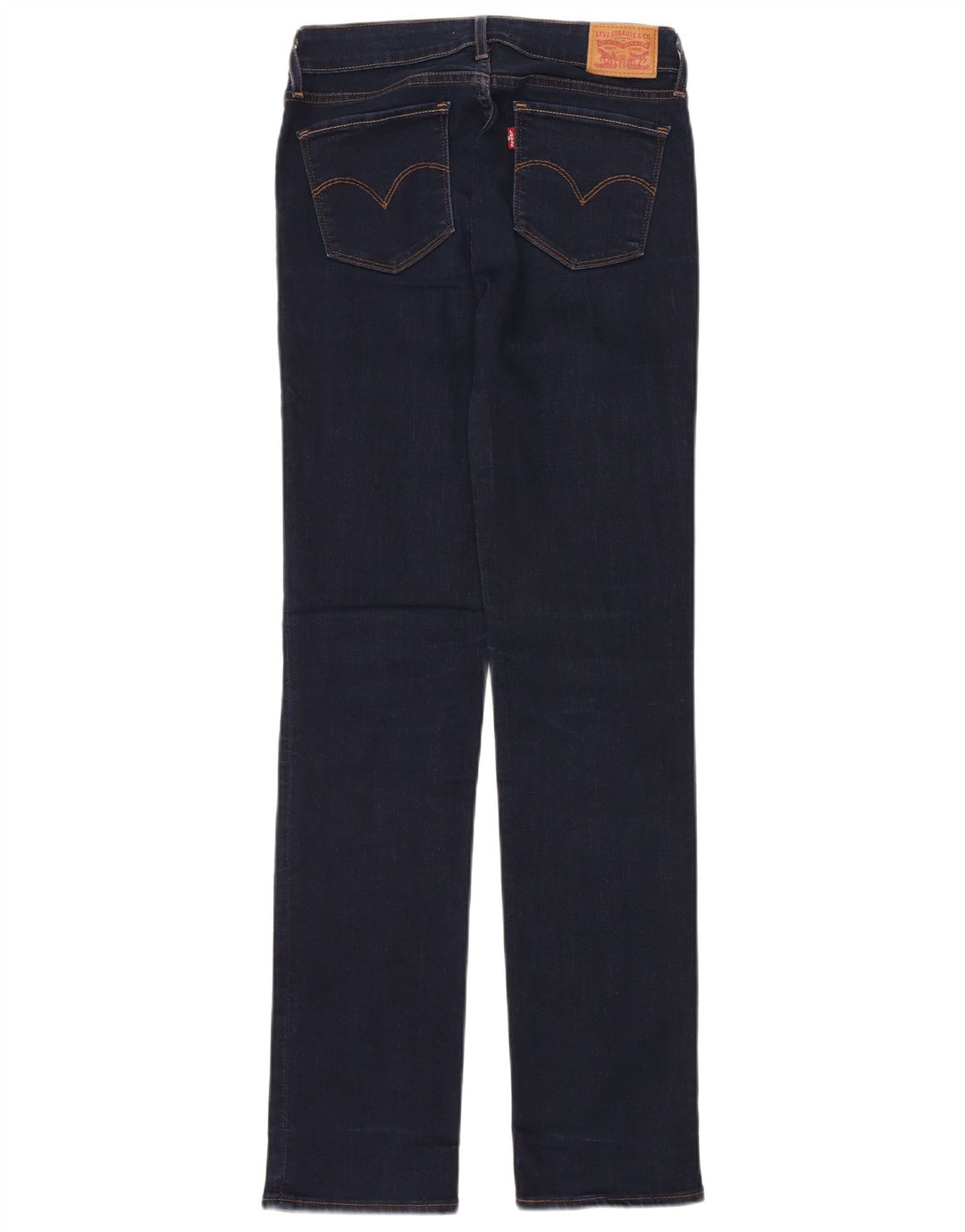 Calça jeans feminina LEVI'S 714 Straight W27 L32 azul marinho algodão