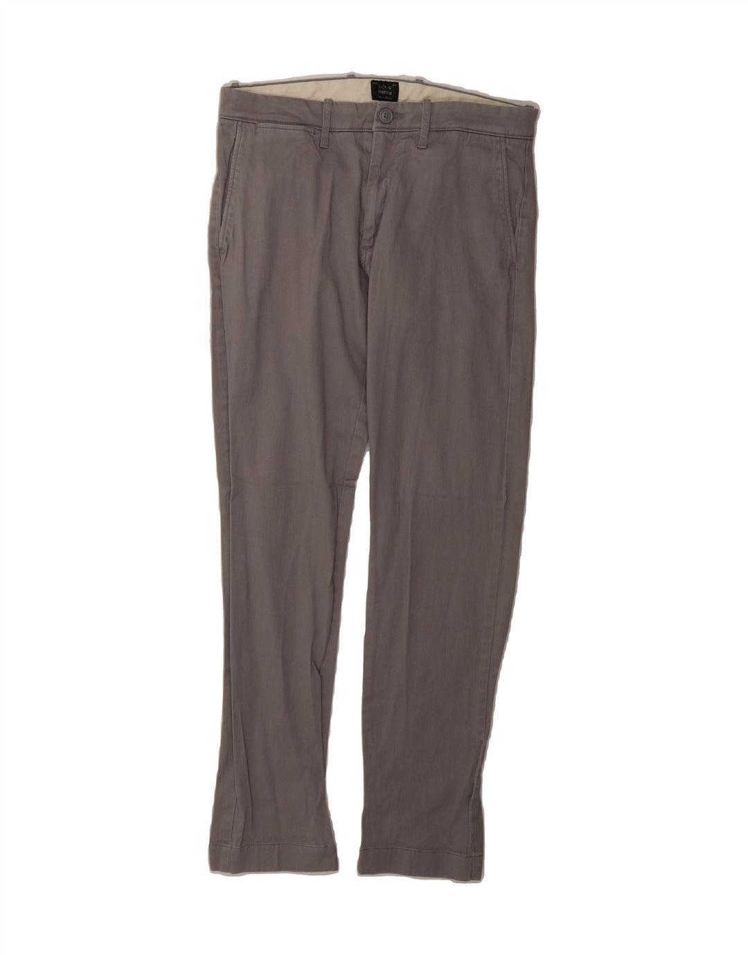 J. CREW Mens Stretch Straight Chino Trousers W30 L30  Grey Cotton Vintage J. Crew and Second-Hand J. Crew from Messina Hembry 