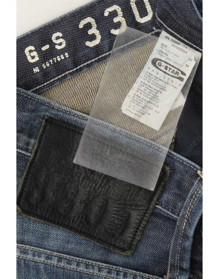 Jeans retos masculinos G-Star W33 L34 algodão azul
