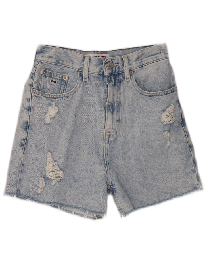 Shorts jeans feminino TOMMY HILFIGER Mom Distressed cintura alta W24 XS azul