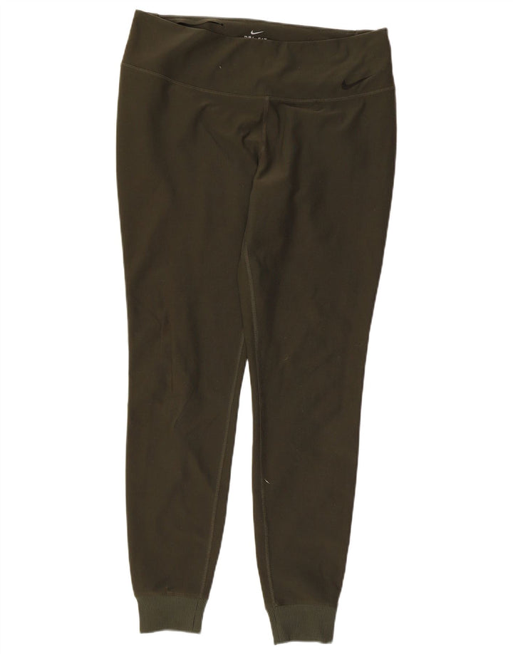 Leggings Nike Dri Fit Femininas UK 14 Grande Poliéster Cáqui