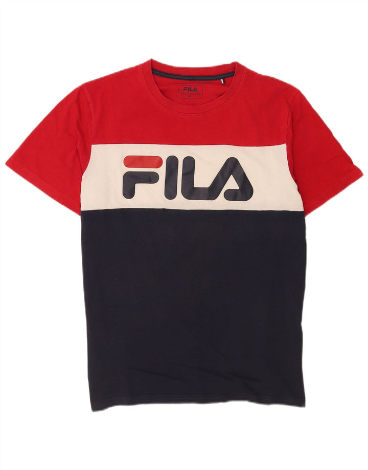 Camiseta masculina Fila Graphic Top médio multicolorido Colourblock
