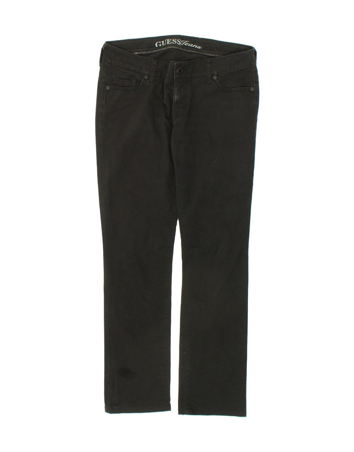 GUESS Womens Slim Casual Trousers W30 L30 Black Cotton Vintage Guess and Second-Hand Guess from Messina Hembry 