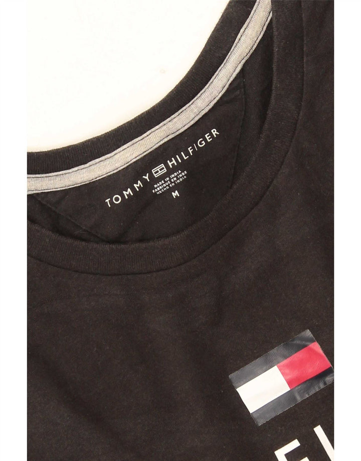 Tommy Hilfiger Camiseta masculina gráfica Top Médio Preto