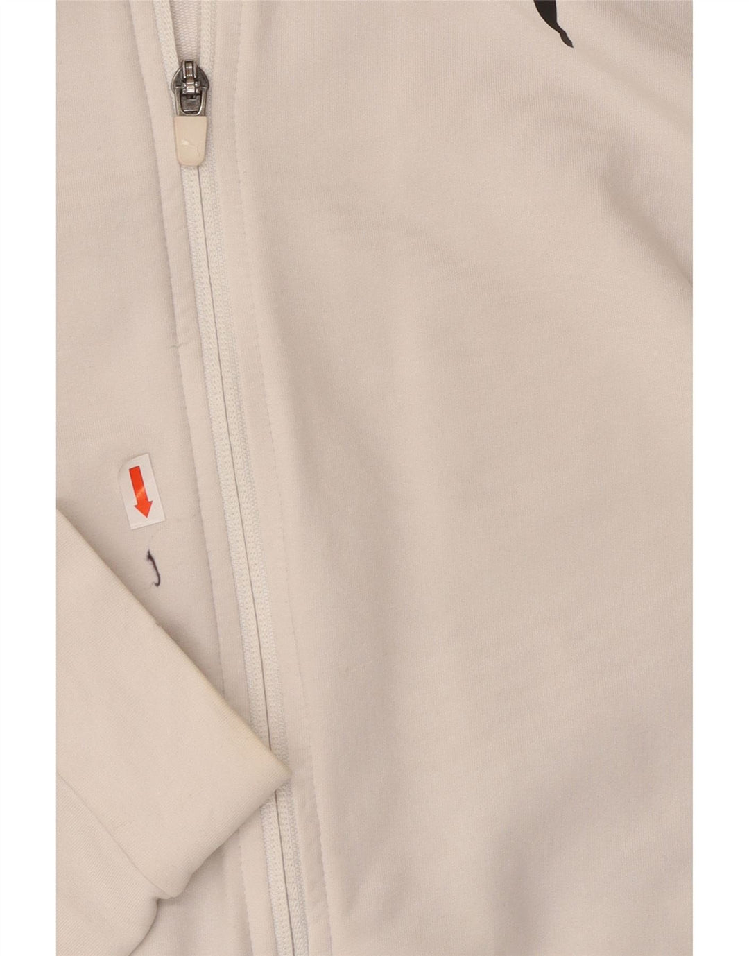 Suéter feminino PUMA com capuz e zíper gráfico UK 10 pequeno bloco colorido branco