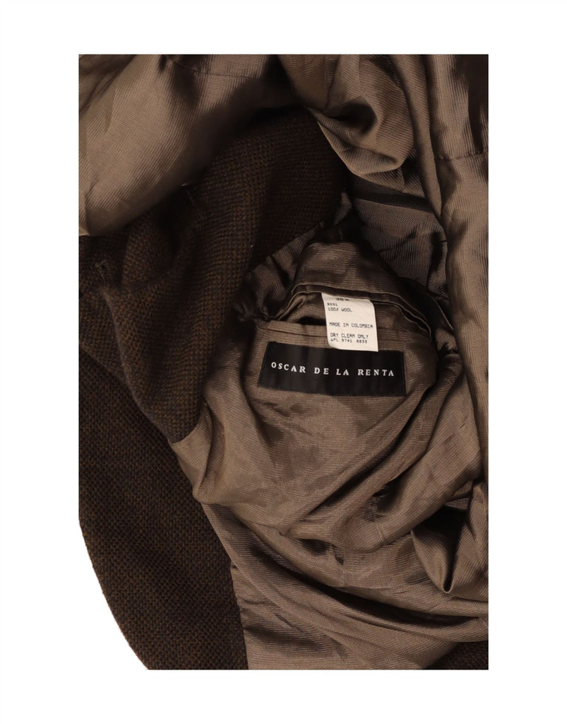OSCAR DE LA RENTA Mens 3 Button Blazer Jacket UK 38 Medium Brown Wool Vintage Oscar De La Renta and Second-Hand Oscar De La Renta from Messina Hembry 