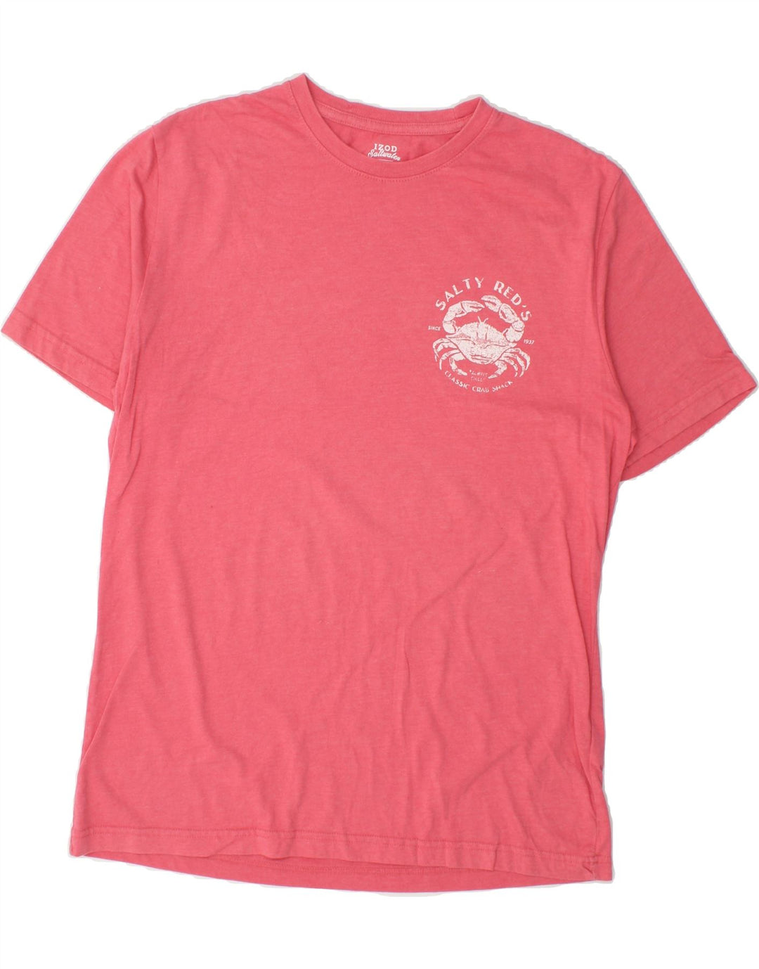 IZOD Mens Salt Water Graphic T-Shirt Top Large Pink Cotton Vintage Izod and Second-Hand Izod from Messina Hembry 