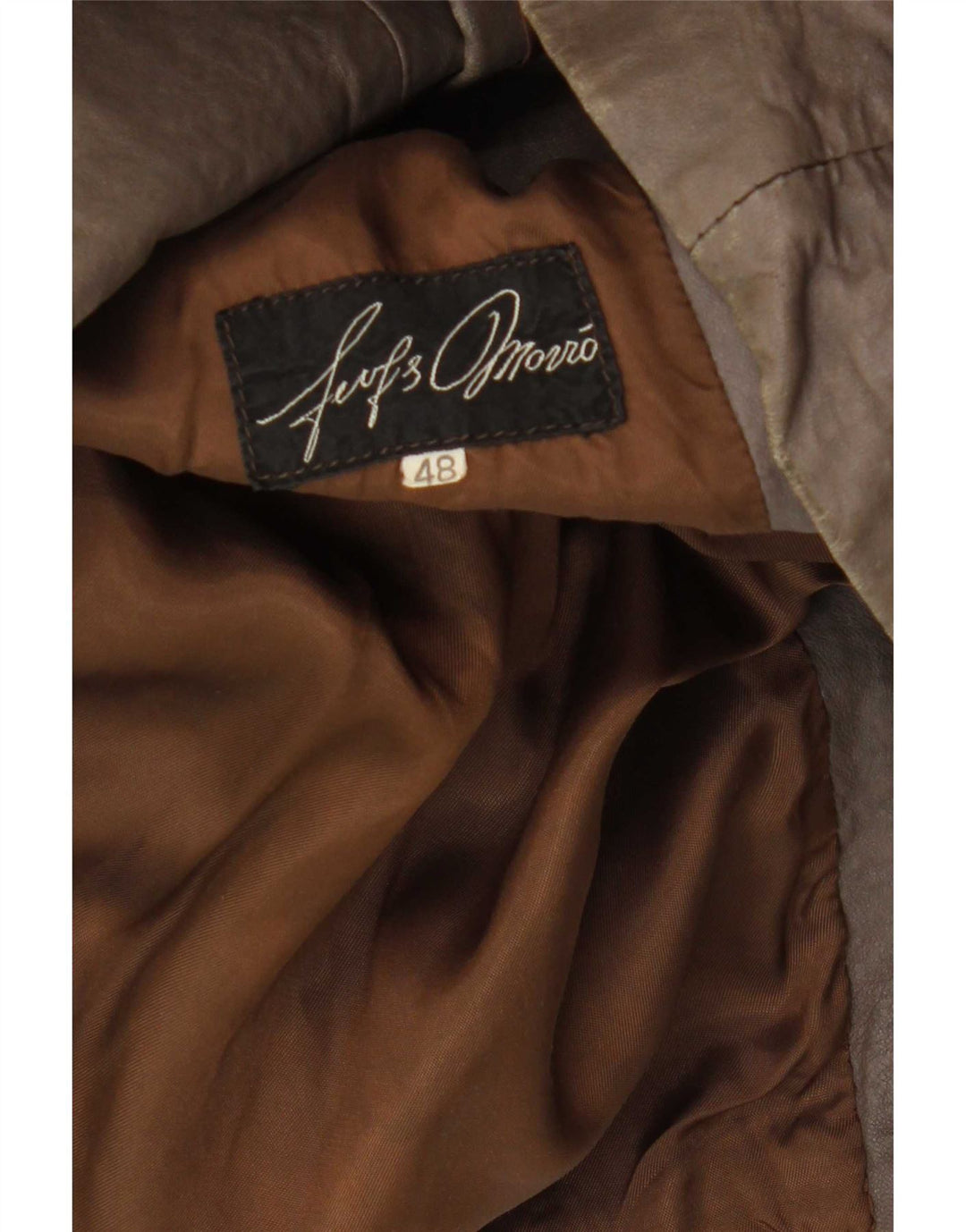 Jaqueta de couro feminina vintage IT 48 XL marrom