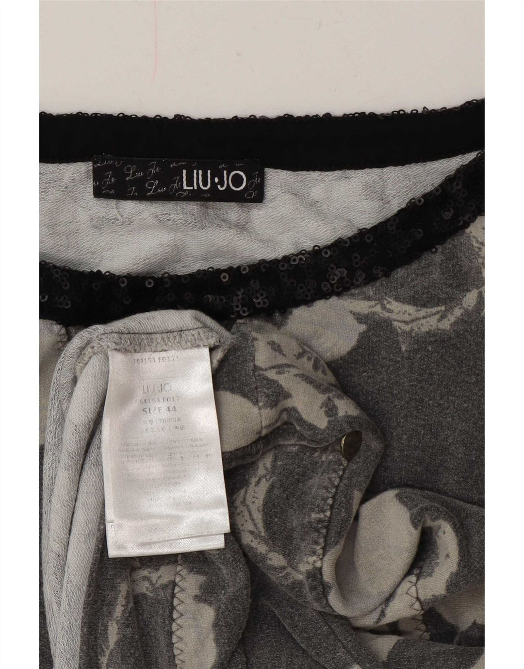 Blusa feminina Liu Jo Top IT 44 viscose floral cinza médio